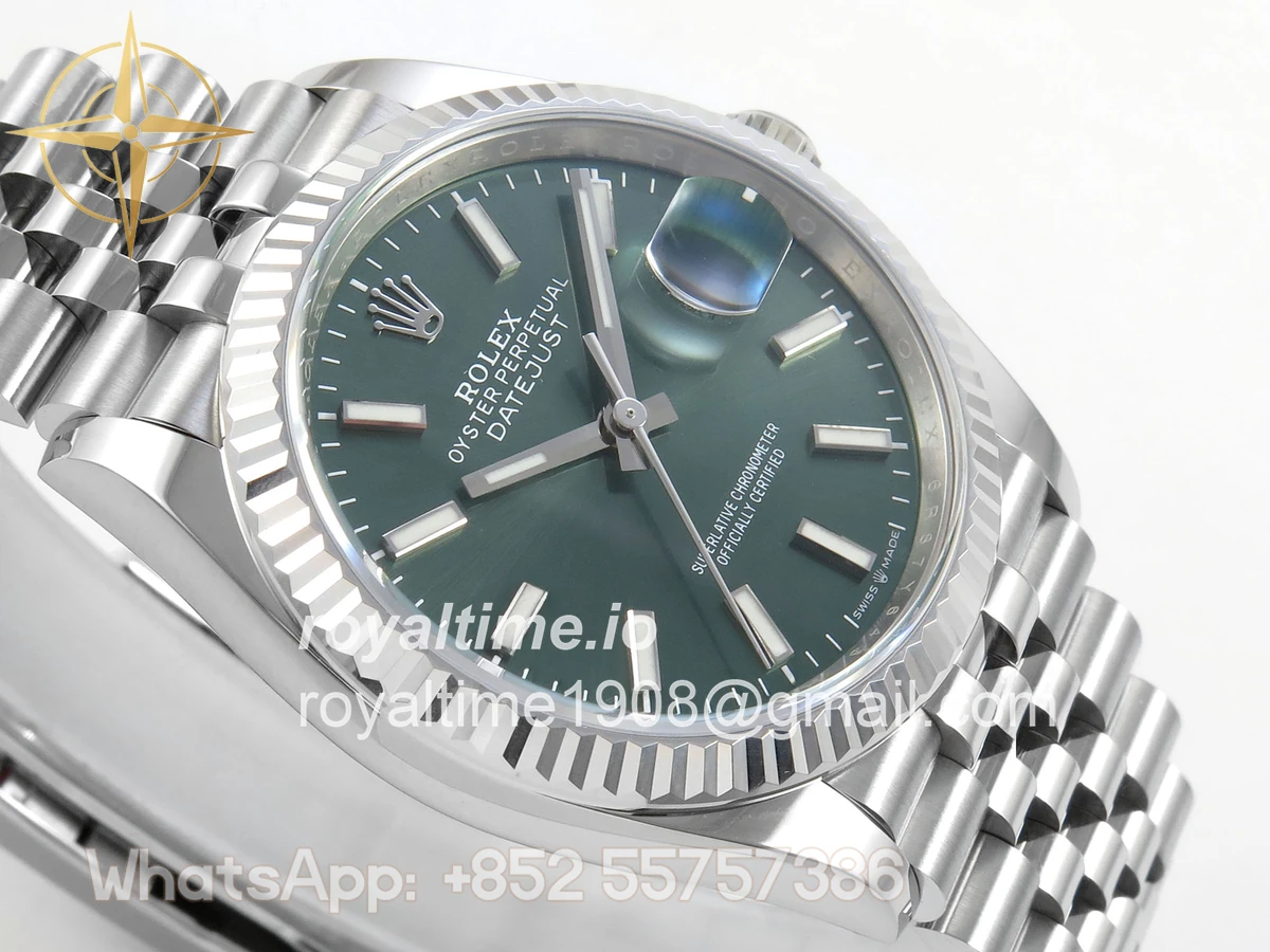 Rolex DateJust 36 126334 904L SS Clean Plus Green Dial on Jubilee Bracelet DD3235 - Image 6