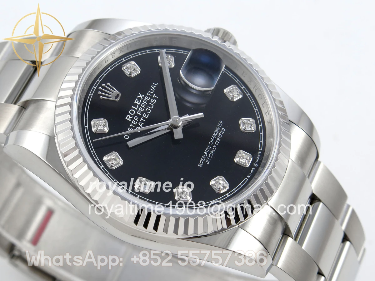 Rolex DateJust 36 SS 126234 ARF Black Diamonds Dial on Oyster Bracelet DD3235 - Image 6
