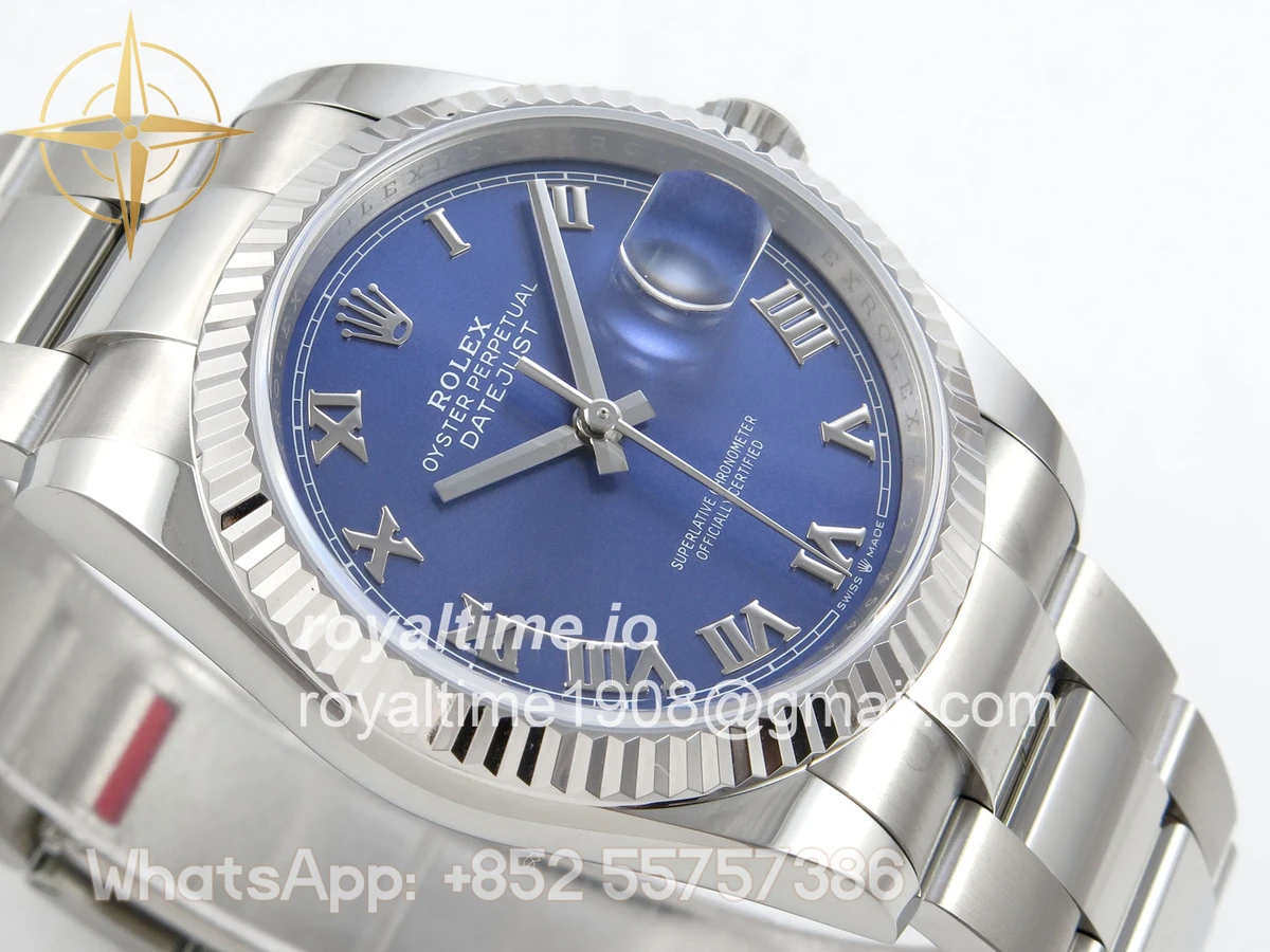 Rolex DateJust 36 SS 126234 ARF Blue Diamond Roman Dial on Oyster Bracelet DD3235 - Image 6