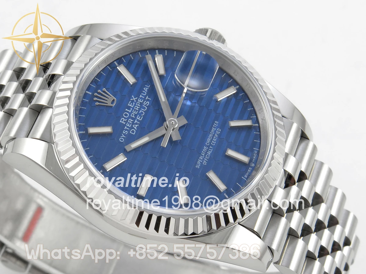 Rolex DateJust 36 SS 126234 ARF Blue Textured Stick Dial on Jubilee Bracelet DD3235 - Image 6