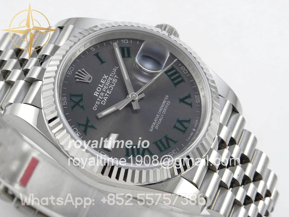 Rolex DateJust 36 SS 126234 ARF Gray Dial Green Roman on Jubilee Bracelet DD3235 - Image 6
