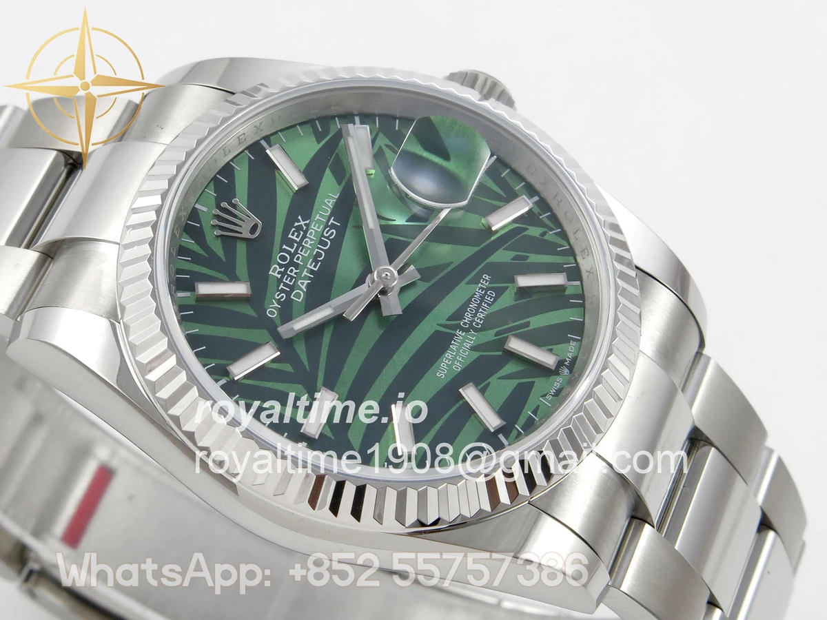 Rolex DateJust 36 SS 126234 ARF Green Leaves Stick Dial on Oyster Bracelet DD3235 - Image 6