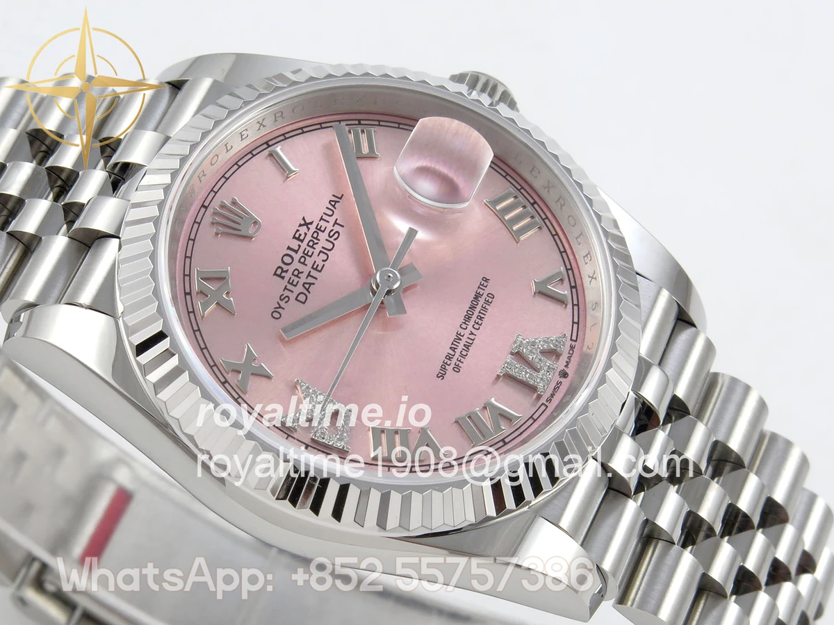 Rolex DateJust 36 SS 126234 ARF Pink Diamond Roman Dial on Jubilee Bracelet DD3235 - Image 6