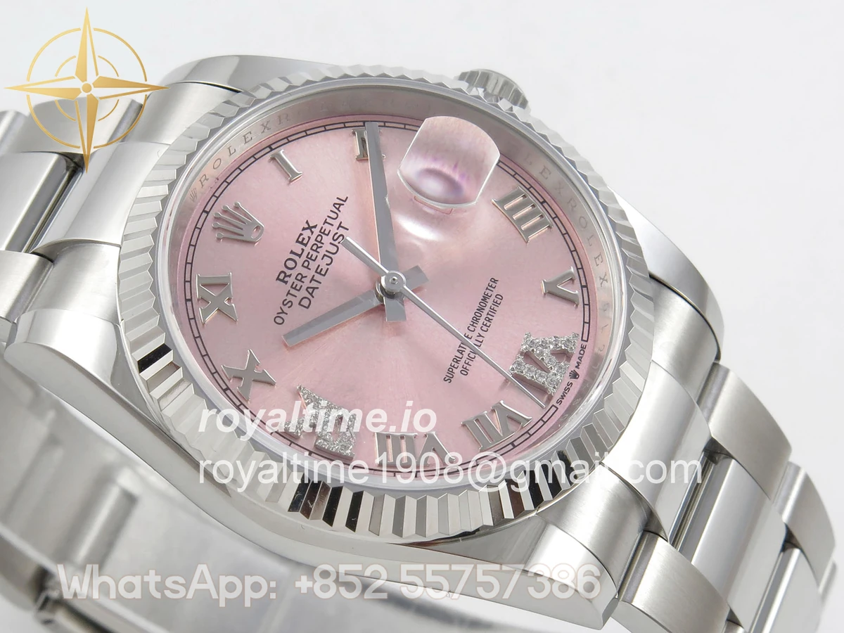 Rolex DateJust 36 SS 126234 ARF Pink Roman Dial on Oyster Bracelet DD3235 - Image 6