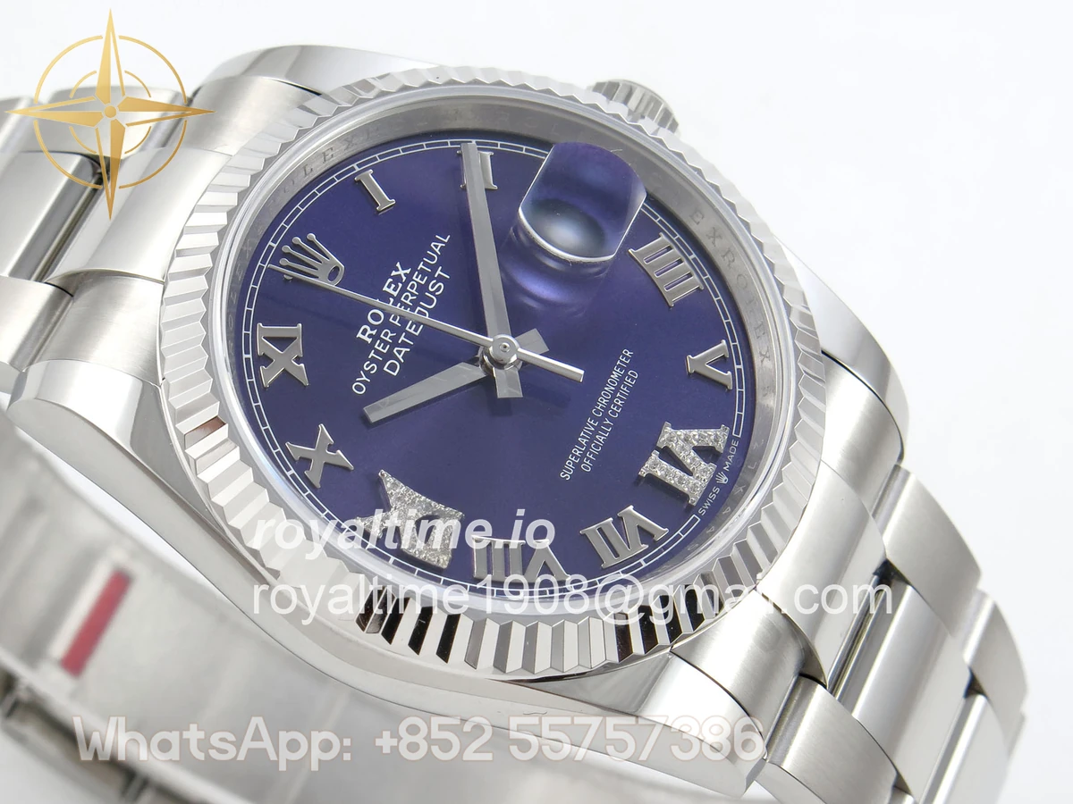 Rolex DateJust 36 SS 126234 ARF Purple Diamond Roman Dial on Oyster Bracelet DD3235 - Image 6