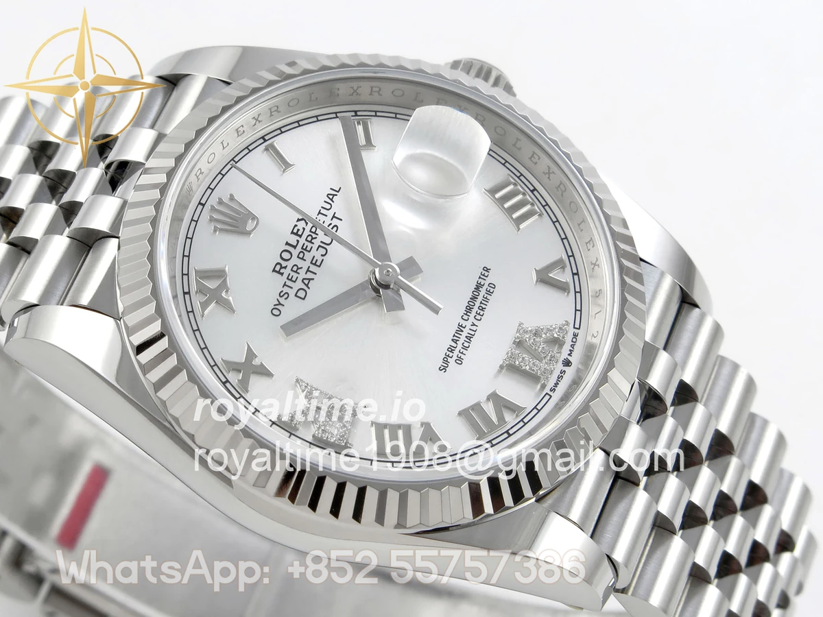 Rolex DateJust 36 SS 126234 ARF Silver Diamond Roman Dial on Jubilee Bracelet DD3235 - Image 6