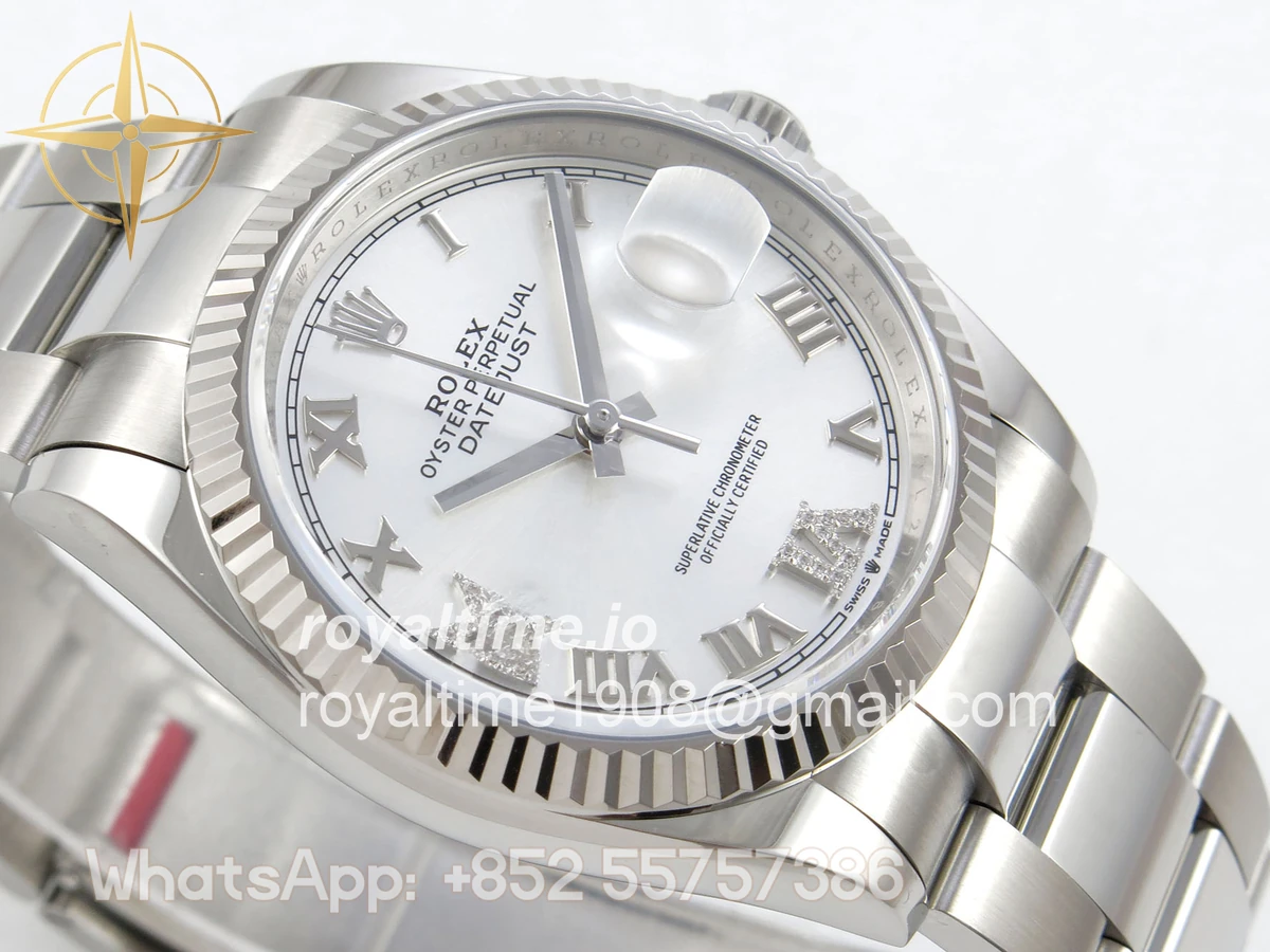 Rolex DateJust 36 SS 126234 ARF Silver Diamond Roman Dial on Oyster Bracelet DD3235 - Image 6