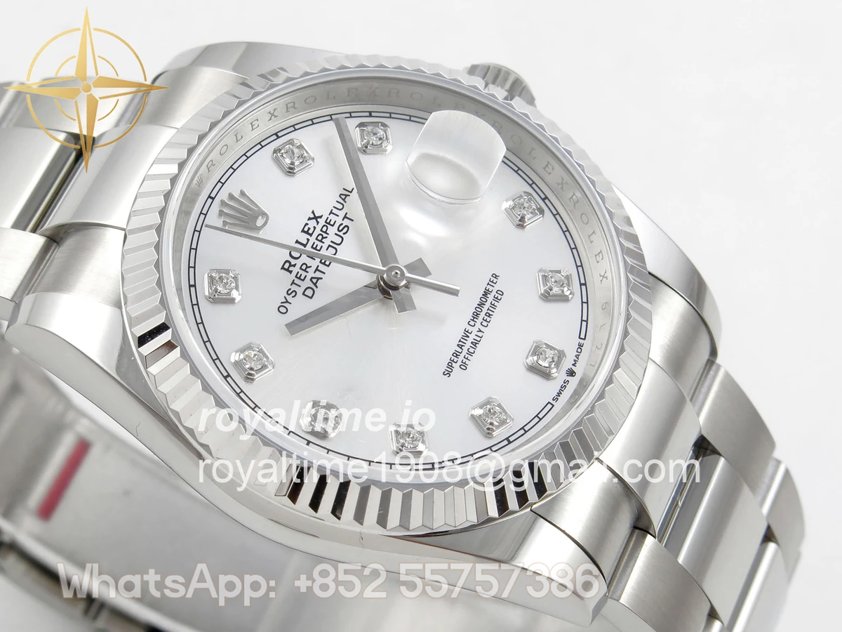 Rolex DateJust 36 SS 126234 ARF Silver Diamonds Dial on Oyster Bracelet DD3235 - Image 6