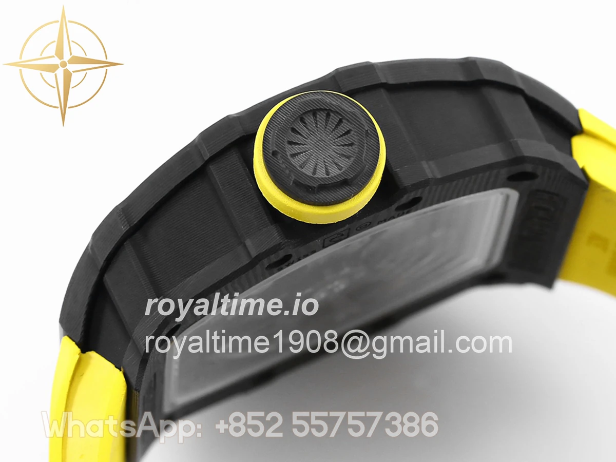 Richard Mille RM 035-02 Rafael Nadal NTPT Carbon on Yellow Rubber Strap - Image 6
