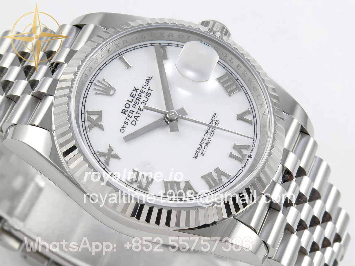 Rolex DateJust 36 SS 126234 ARF White Roman Dial on Jubilee Bracelet DD3235 - Image 6