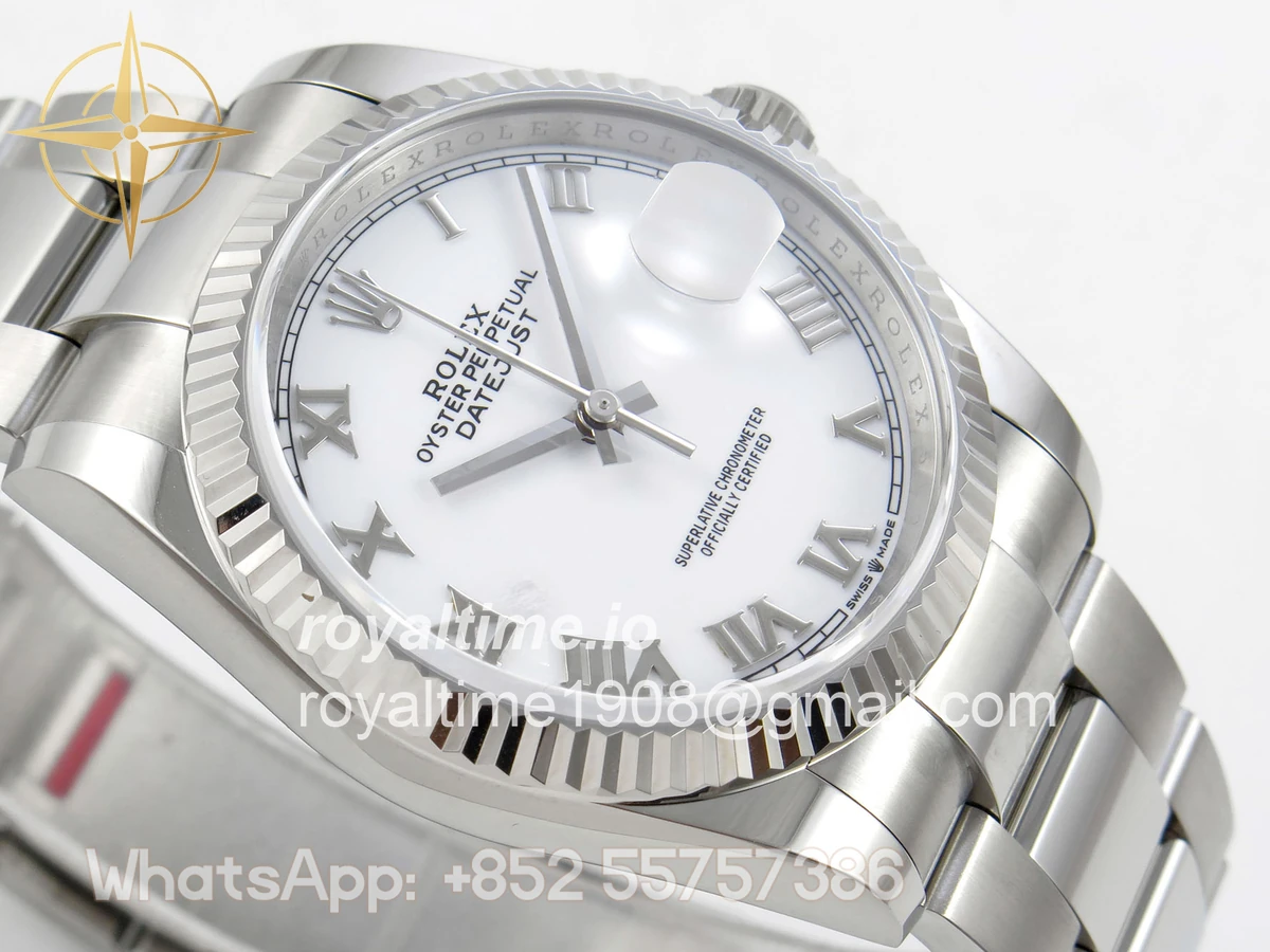 Rolex DateJust 36 SS 126234 ARF White Roman Dial on Oyster Bracelet DD3235 - Image 6