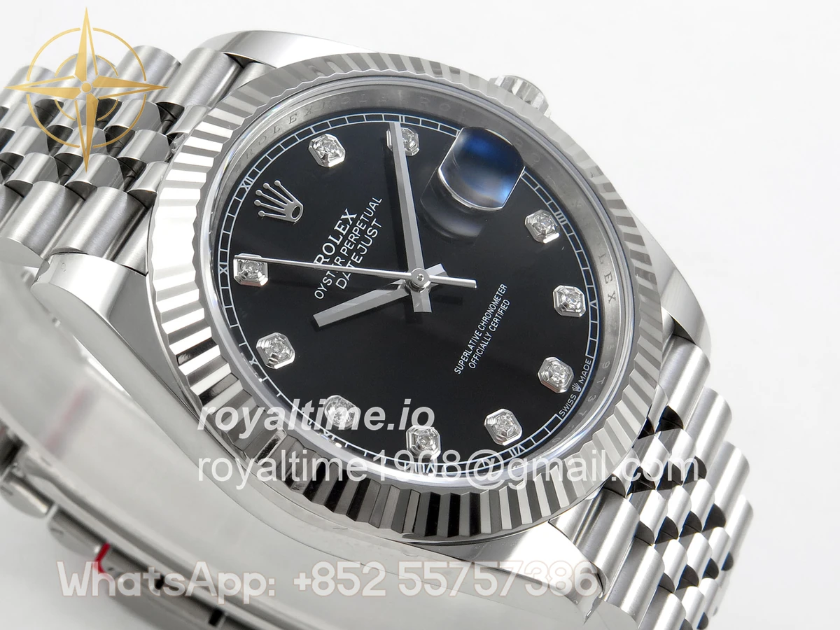 Rolex DateJust 41 126334 904L SS SCF Black Diamonds Dial on Jubilee Bracelet VR3235 - Image 6