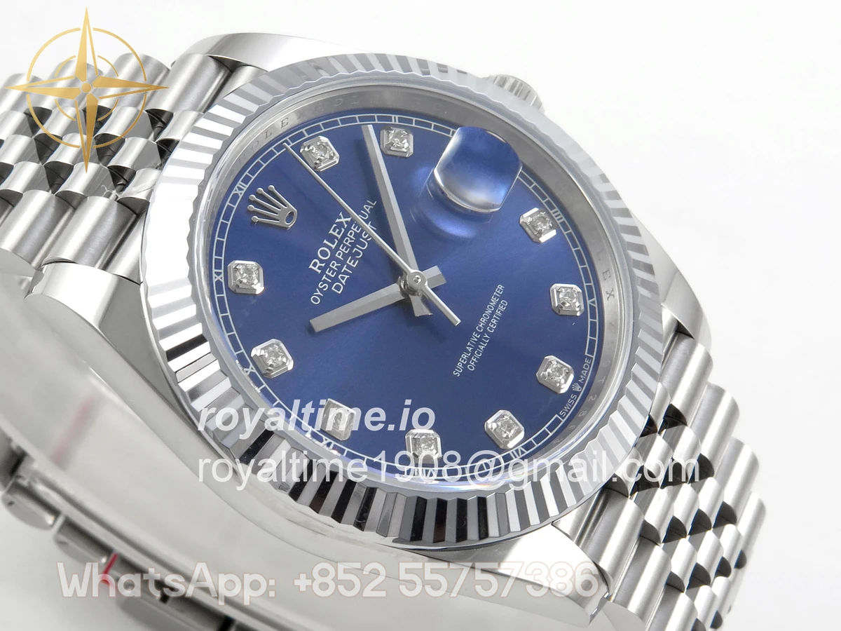 Rolex DateJust 41 126334 904L SS SCF Blue Diamonds Dial on Jubilee Bracelet VR3235 - Image 6