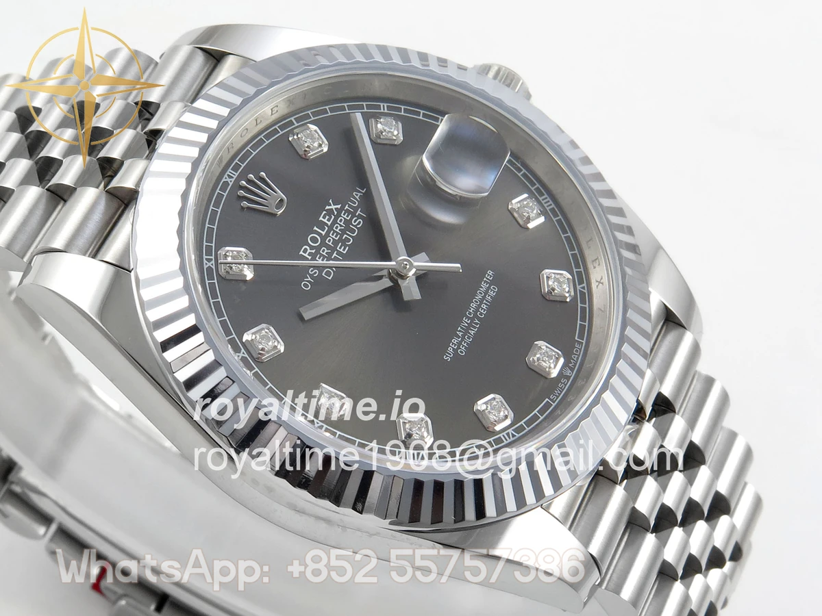 Rolex DateJust 41 126334 904L SS SCF Gray Diamonds Dial on Jubilee Bracelet VR3235 - Image 6