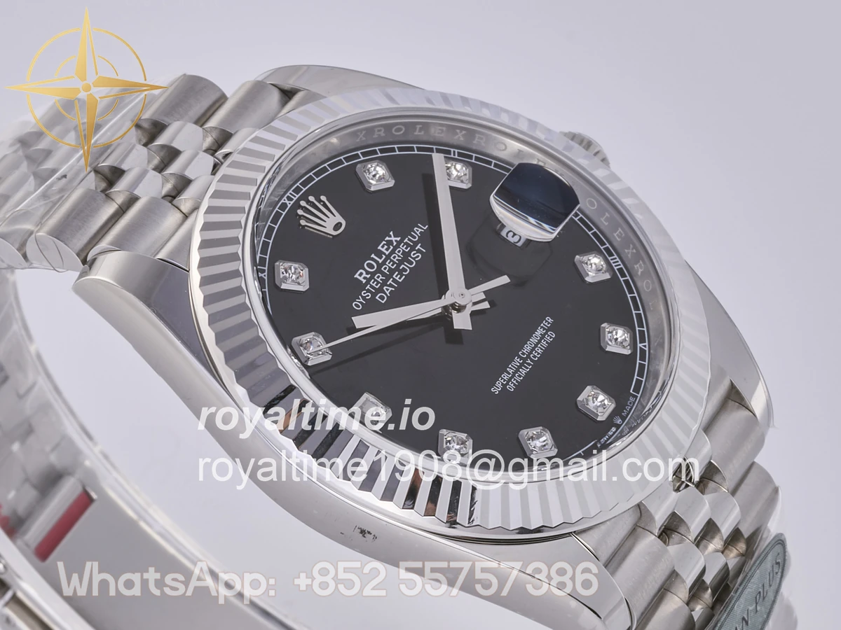Rolex DateJust 41 126334 Clean Plus 904L Steel Black Diamonds Dial on Jubilee Bracelet JH3235 (Free Sprung) - Image 6