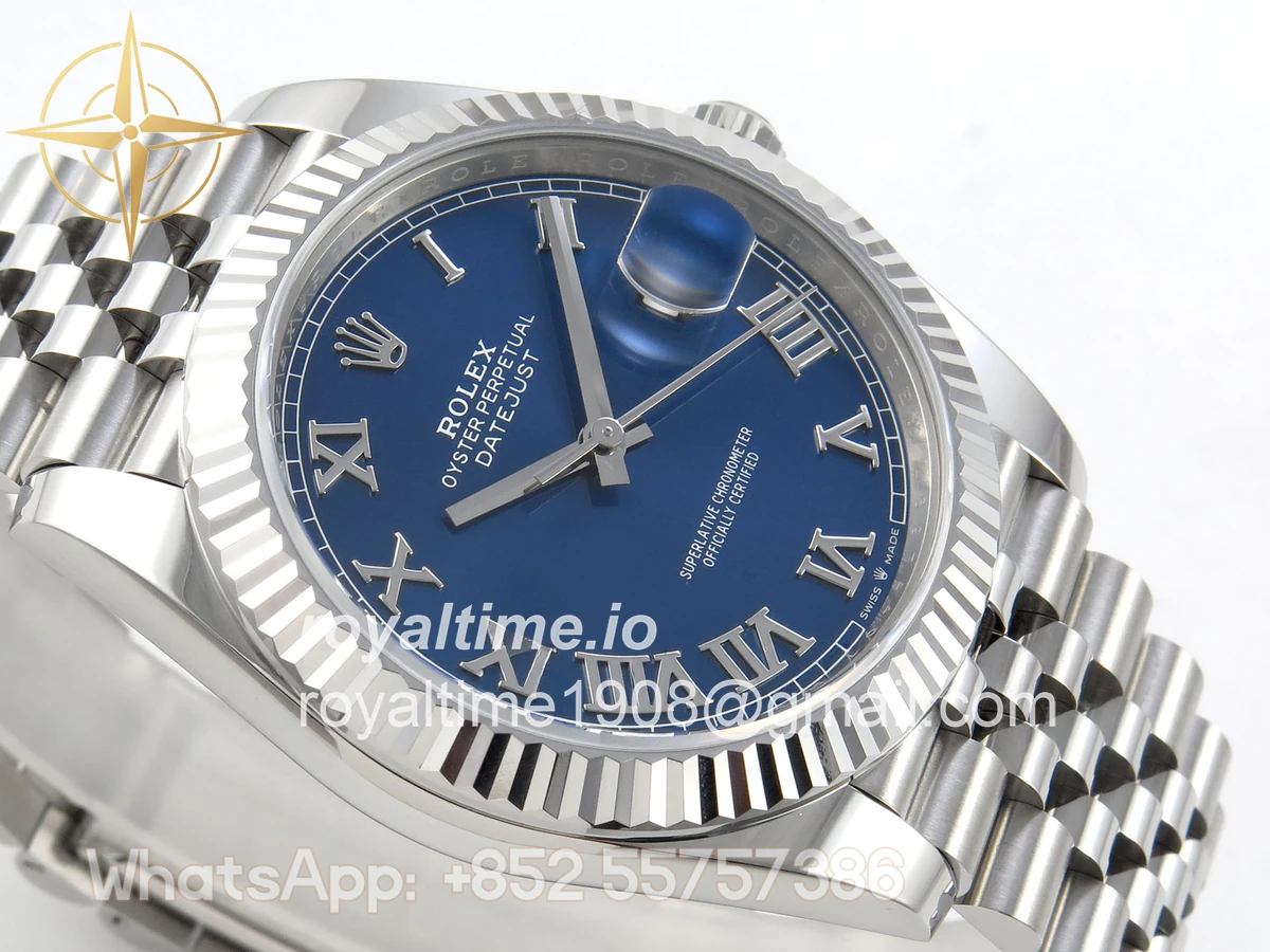 Rolex DateJust 41 126334 Clean Plus Blue Roman Dial on Jubilee Bracelet JH3235 (Free Sprung) Weighted 133g - Image 6