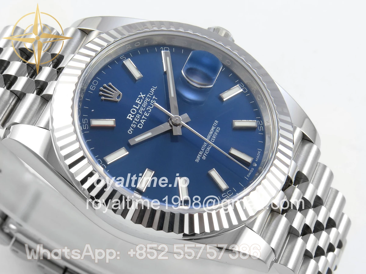Rolex DateJust 41 126334 Clean Plus Blue Stick Dial on Jubilee Bracelet JH3235 (Free Sprung) Weighted 133g - Image 6
