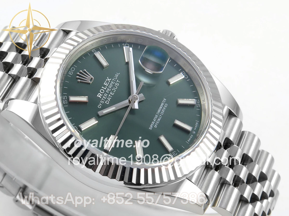 Rolex DateJust 41 126334 Clean Plus Green Stick Dial on Jubilee Bracelet JH3235 (Free Sprung) Weighted 133g - Image 6