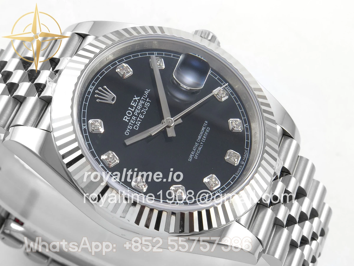 Rolex DateJust 41 126334 ERF Black Diamonds Dial on Jubilee Bracelet JH3235 (Free Sprung) Weighted 132g - Image 6