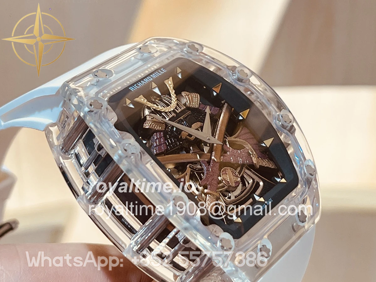 Richard Mille RM 047 Tourbillon Samurai Sapphire on White Rubber Strap - Image 6