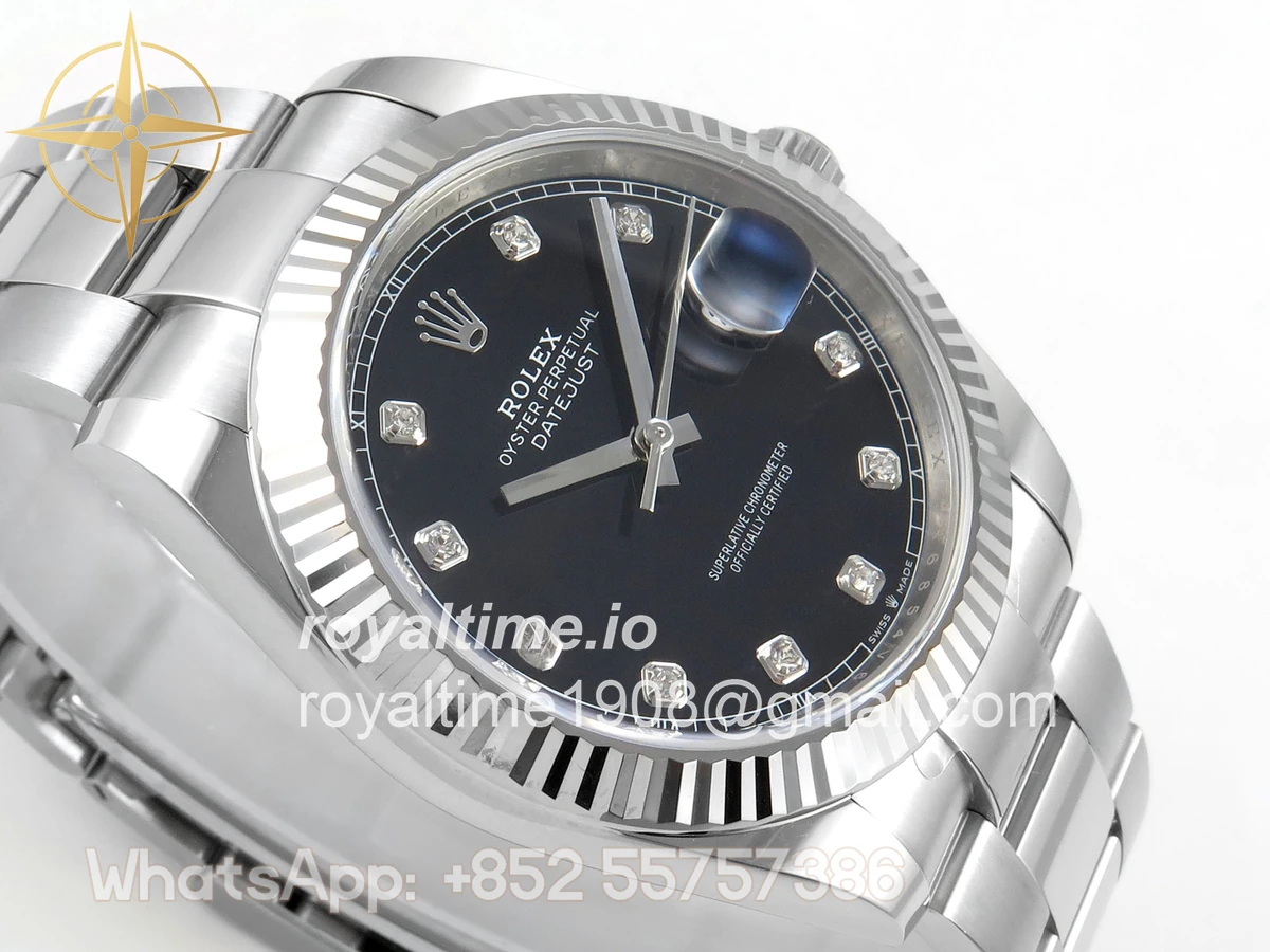 Rolex DateJust 41mm 126334 ARF Black Diamonds Dial on Oyster Bracelet DD3235 - Image 6