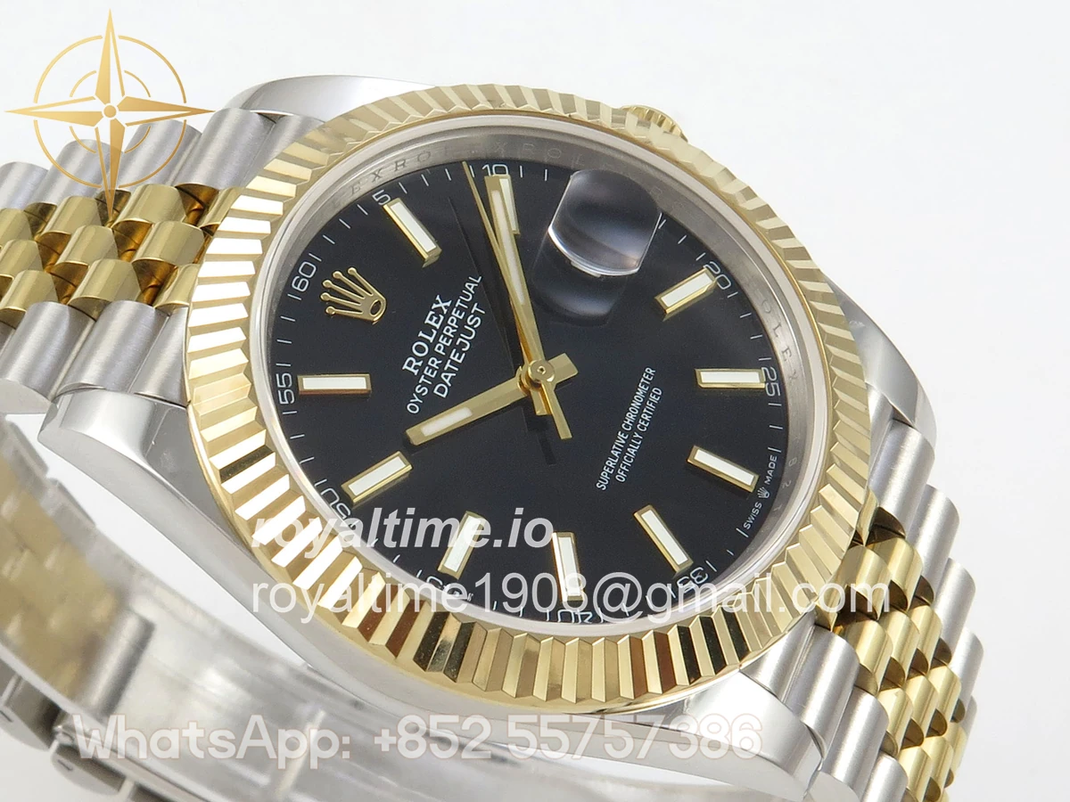 Rolex DateJust 41 126333 QF 904L Steel Black Stick Dial on SS/YG Jubilee Bracelet QF3235 (145g) - Image 6