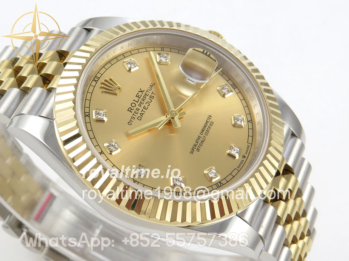 Rolex DateJust 41 126333 QF 904L Steel YG Diamonds Dial on SS/YG Jubilee Bracelet QF3235 (145g) - Image 6