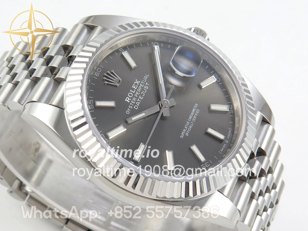 Rolex DateJust 41 126334 Clean Plus 904L Steel Gray Stick Dial on Jubilee Bracelet DD3235 - Image 6