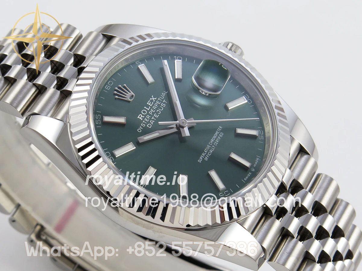 Rolex DateJust 41 126334 Clean Plus 904L Steel Green Stick Dial on Jubilee Bracelet DD3235 - Image 6