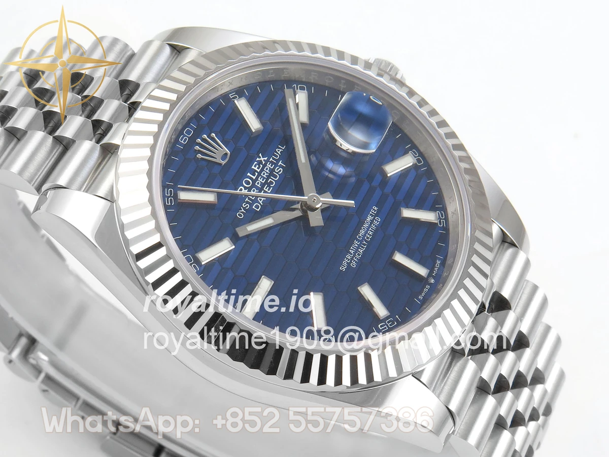 Rolex DateJust 41 126334 SCF 904L Steel Blue Textured Stick Dial on Jubilee Bracelet A3235 - Image 6