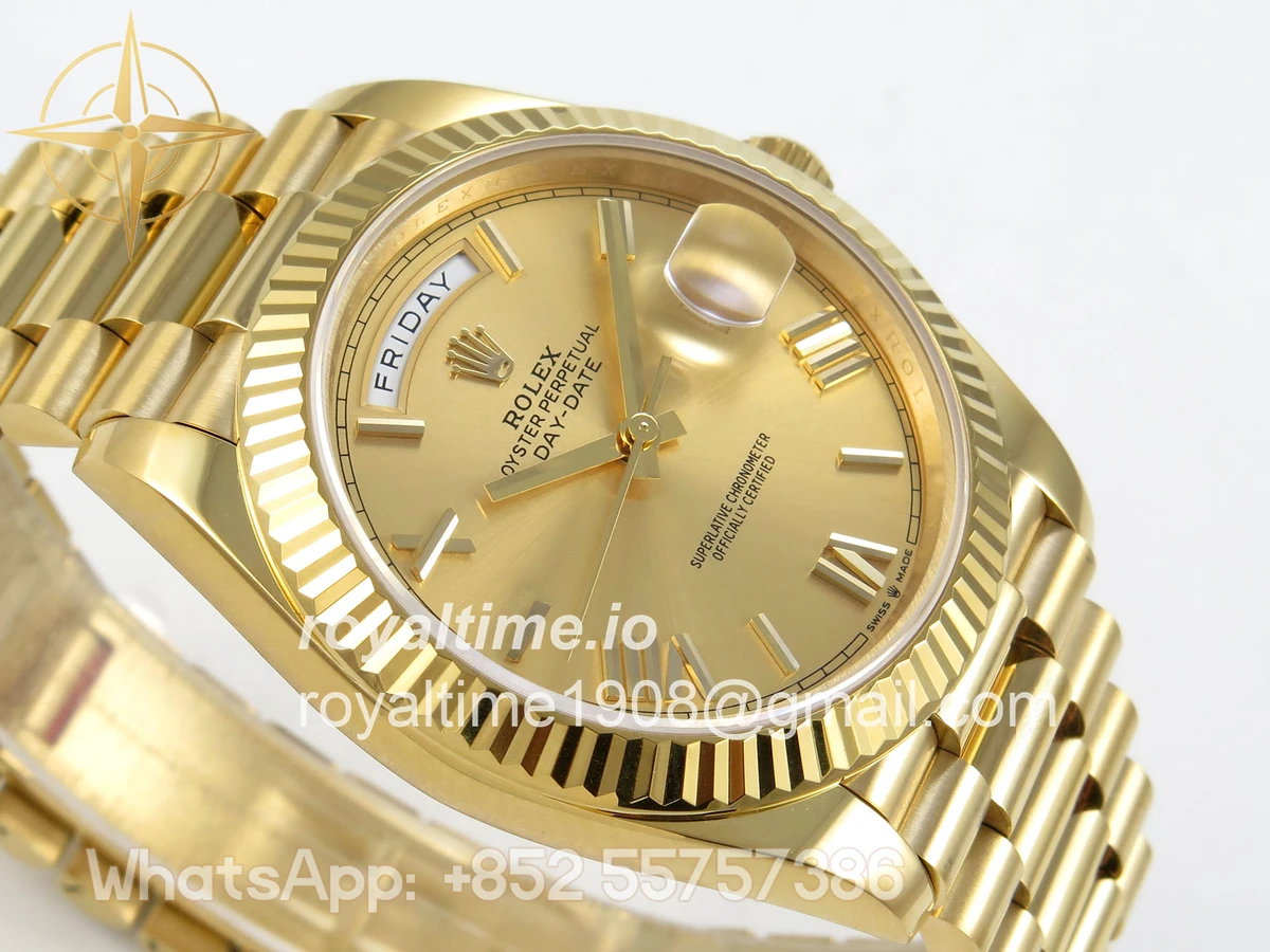 Rolex Day Date 40 YG 228238 QF YG Roman Dial on President Bracelet VR3255 V8 (190g) - Image 6