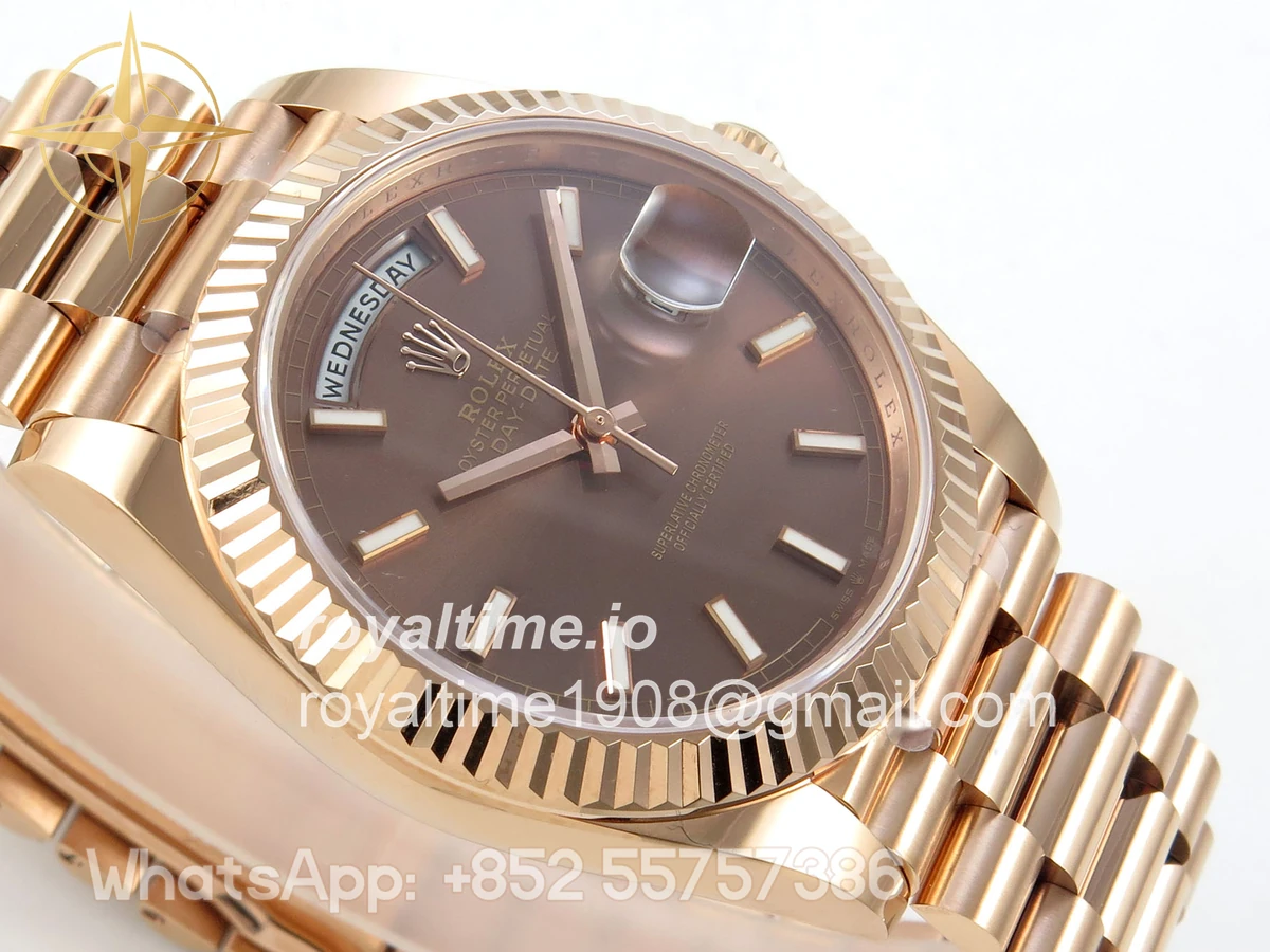 Rolex DayDate 40 228235 ARF Brown Stick Dial on President Bracelet VR3255 - Image 6