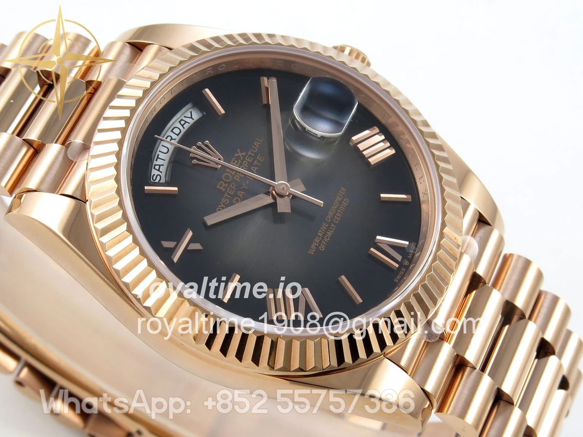 Rolex DayDate 40 228235 ARF Gray Ombre Roman Dial on President Bracelet VR3255 - Image 6