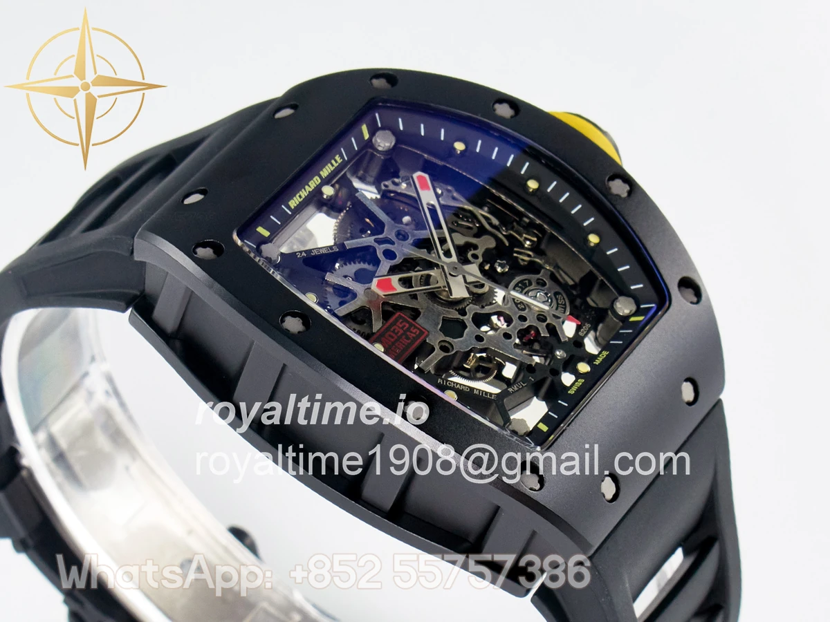 Richard Mille RM035-02 Black Ceramic SONIC Skeleton Dial on Black Rubber Strap RMUL1 - Image 6