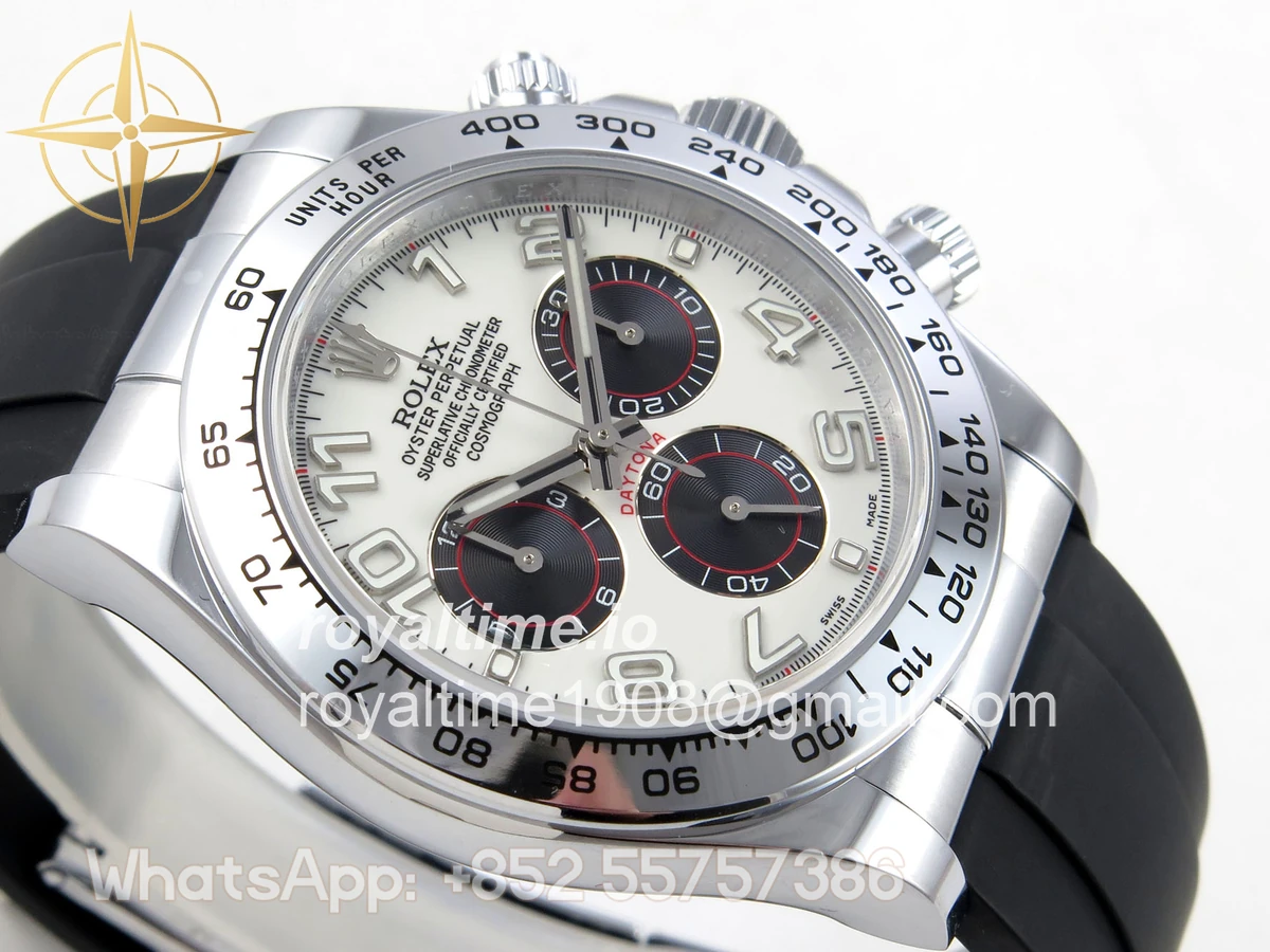 rolex Daytona 116519 QF White/Black Numeral Dial on Oysterflex Strap SA4130 V11 (Gain Weight) 160g - Image 6