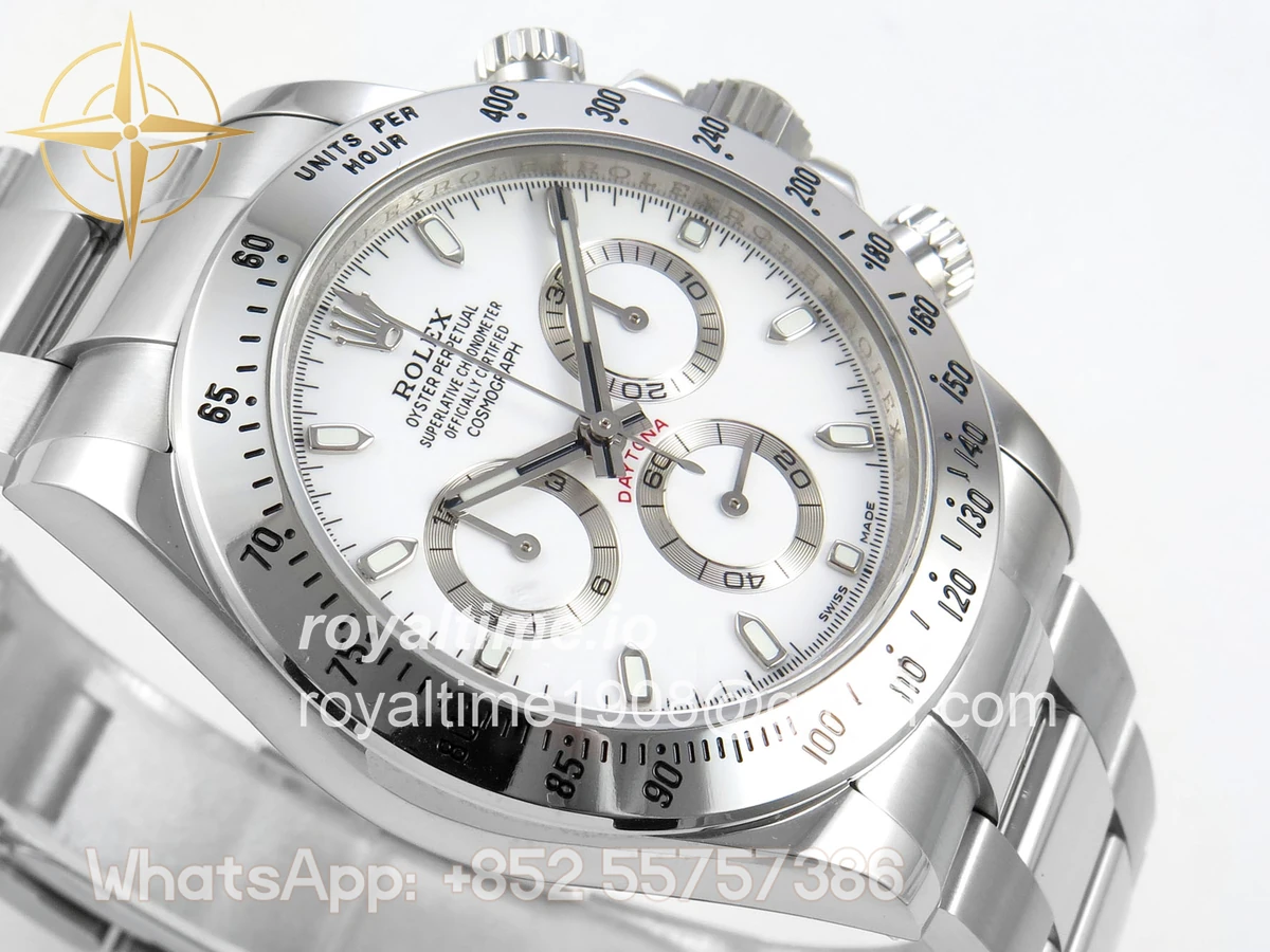 Rolex Daytona 116520 UFO White Dial on Bracelet UF4130 (Free Sprung) - Image 6