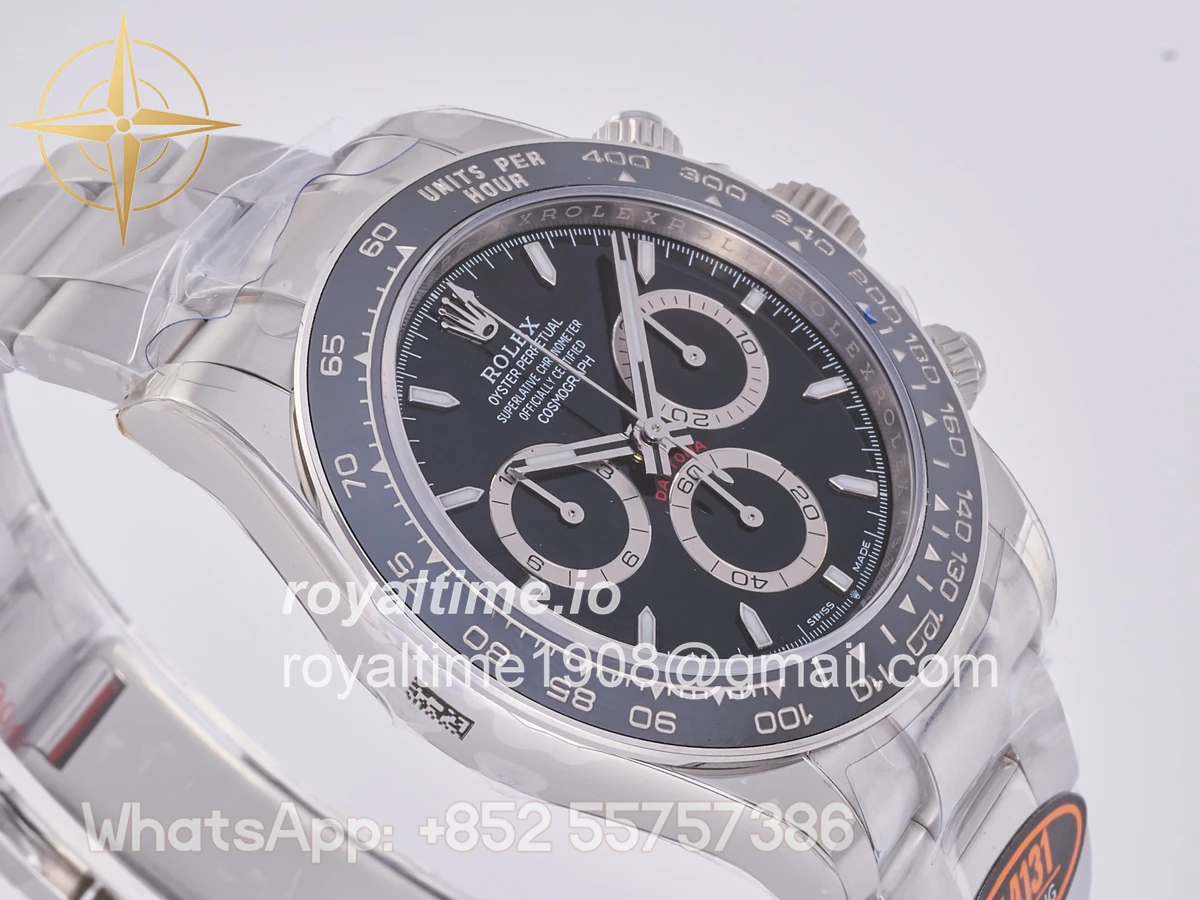 Rolex Daytona 126500 QF 904L Steel Black Dial on SS Bracelet JH4131 (Free Sprung) - Image 6