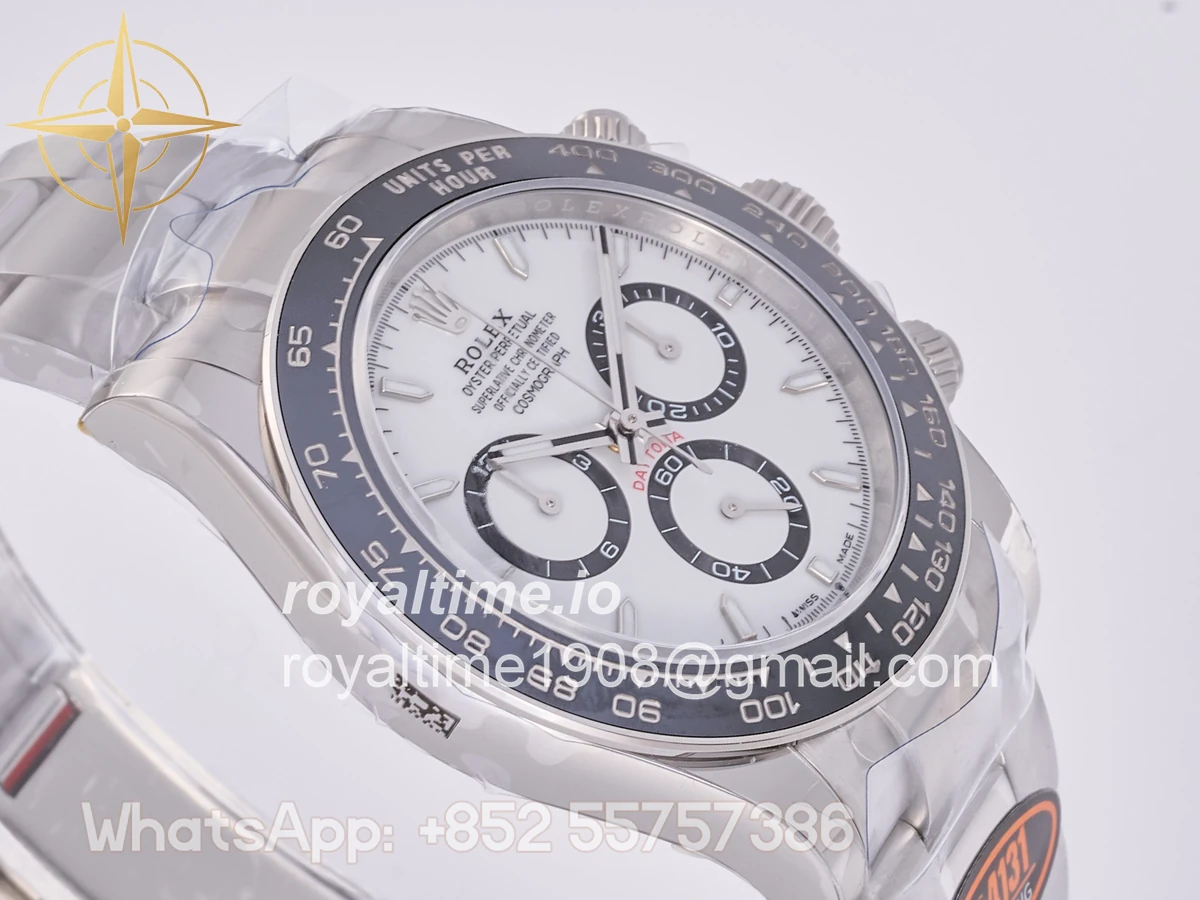 Rolex Daytona 126500 QF 904L Steel White Dial on SS Bracelet JH4131 (Free Sprung) - Image 6