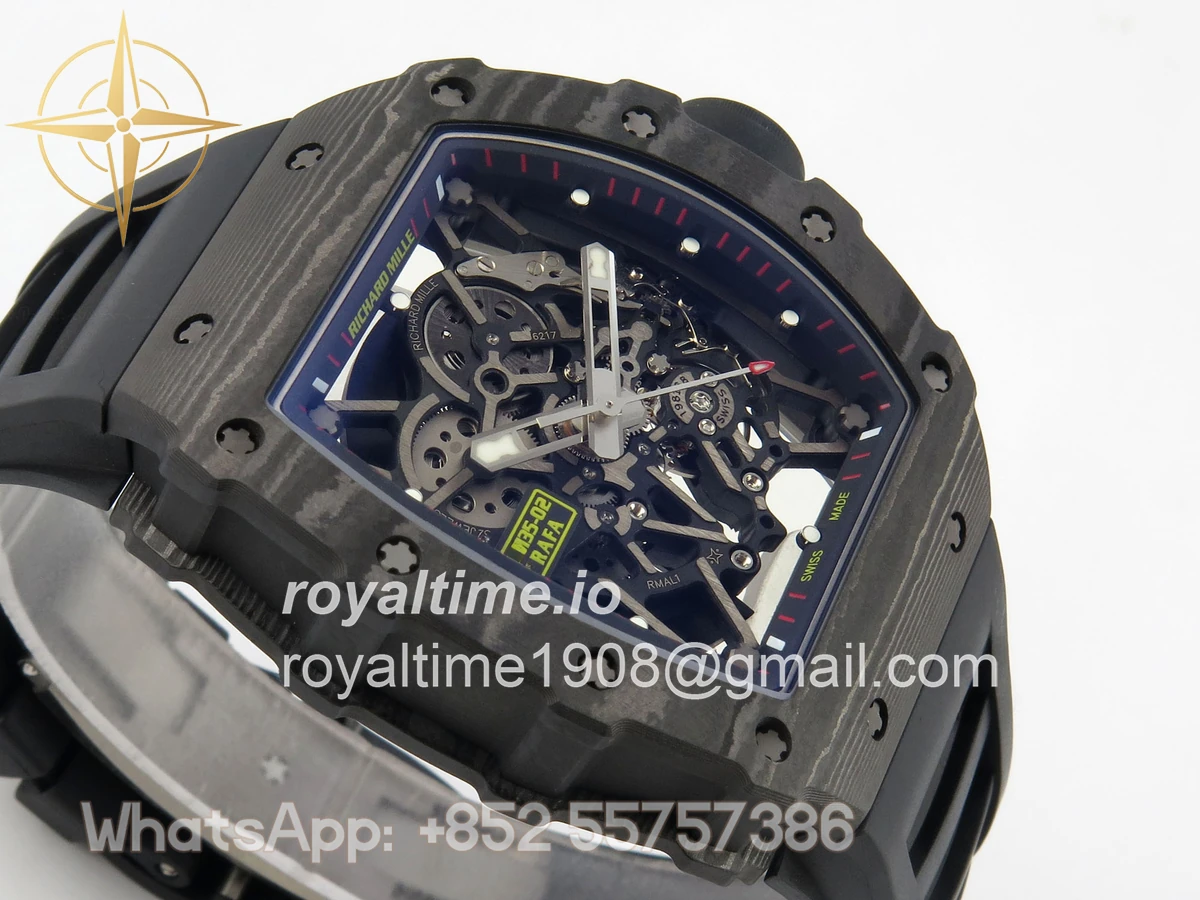 Richard Mille RM035-02 NTPT ZF Skeleton Dial on Black Rubber Strap RMAL1 V7 - Image 6