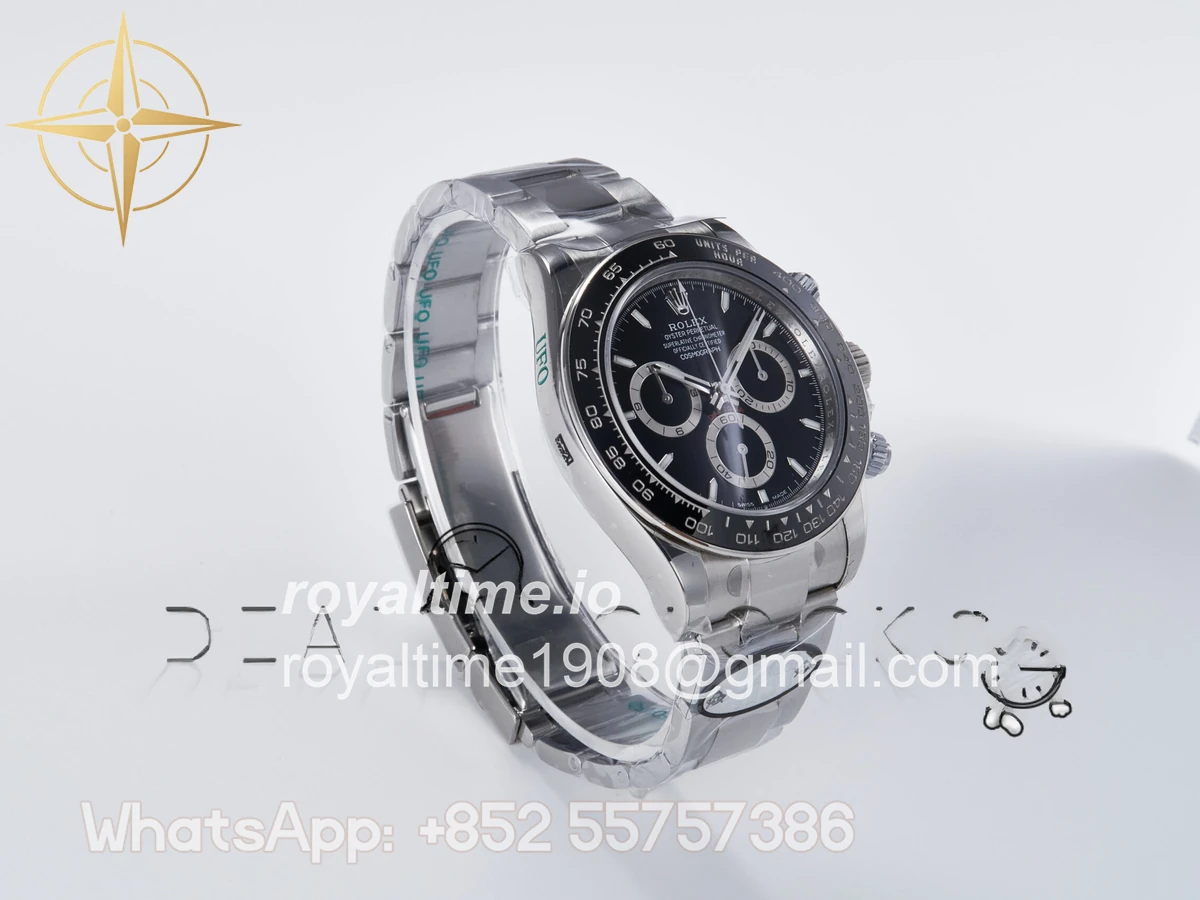 Rolex Daytona 126500 UFO 904L Steel Black Dial on SS Bracelet UF4131 (Free Sprung) - Image 6