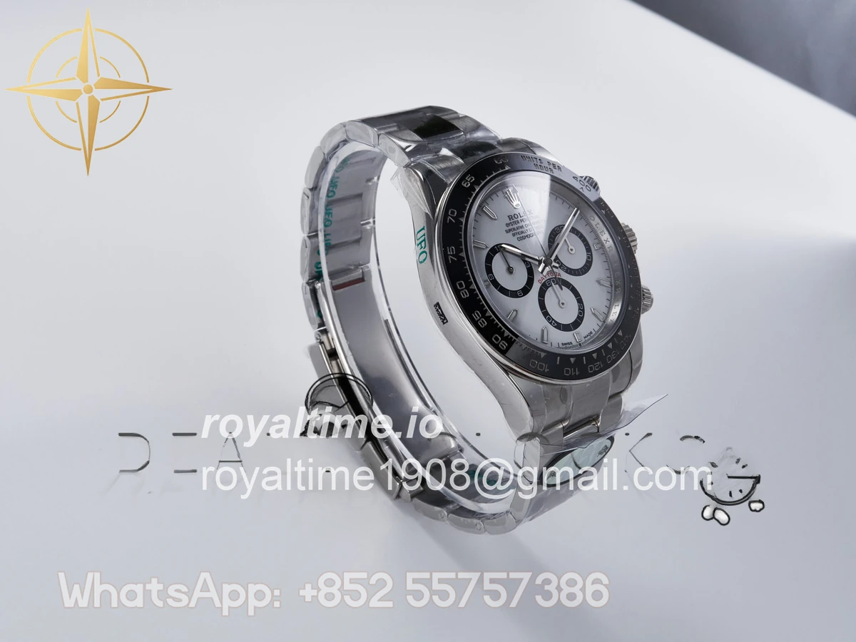 Rolex Daytona 126500 UFO 904L Steel White Dial on SS Bracelet UF4131 (Free Sprung) - Image 6