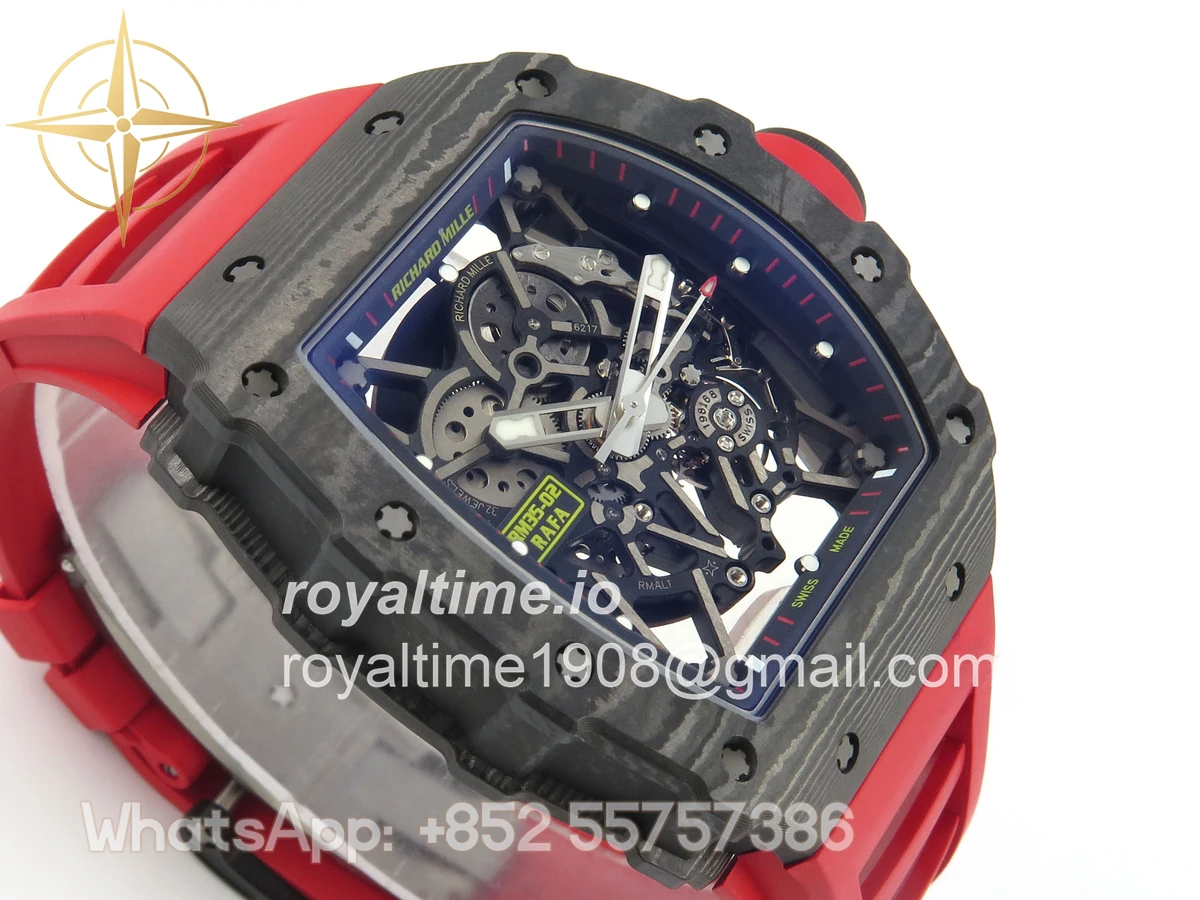 Richard Mille RM035-02 NTPT ZF Skeleton Dial on Red Rubber Strap RMAL1 V7 - Image 6