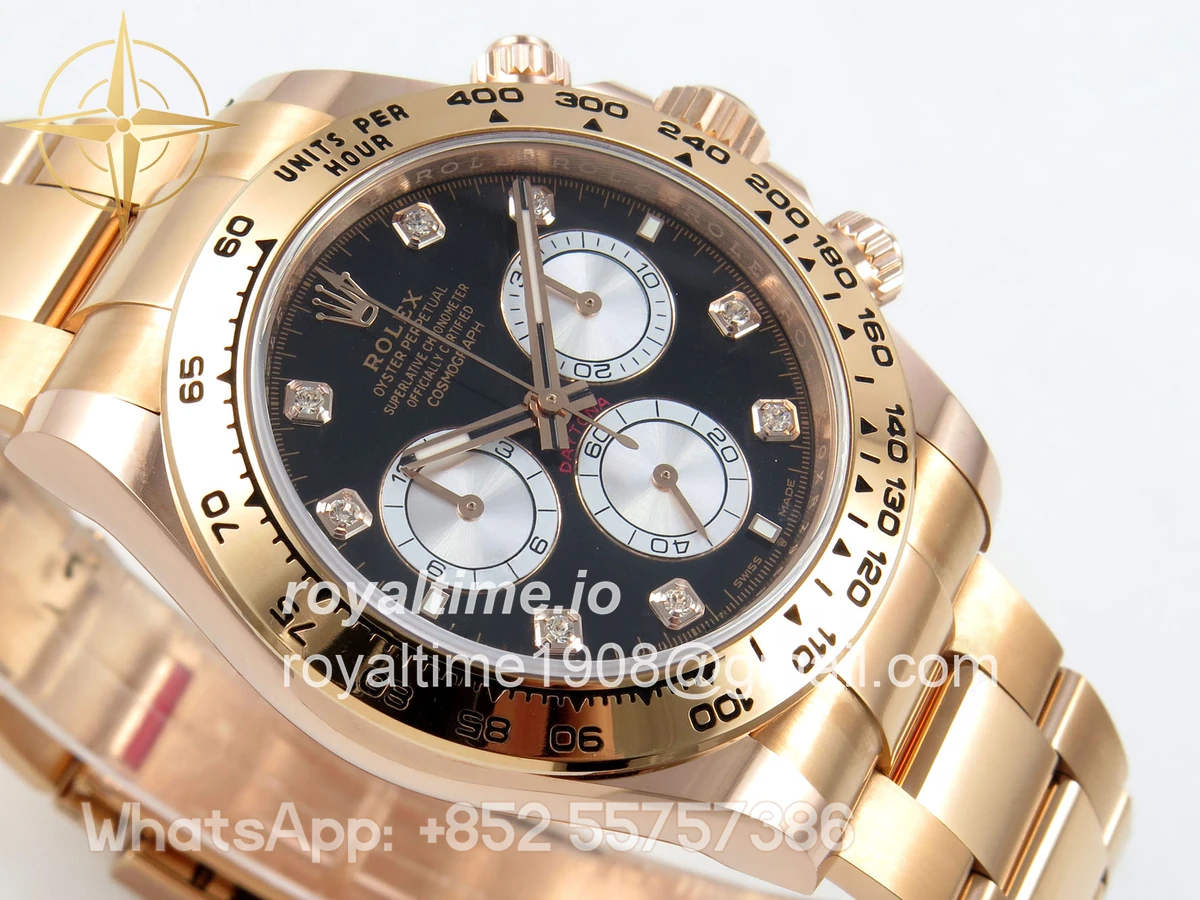 Rolex Daytona 126505 BTF Black/Silver Diamonds Dial on RG Braclet DD4131 (Weighted) 220g - Image 6