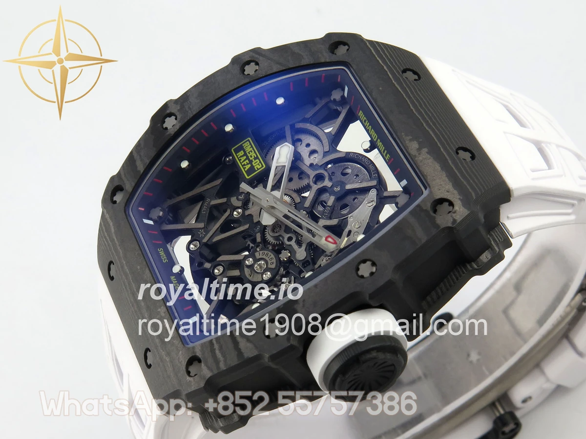 Richard Mille RM035-02 NTPT ZF Skeleton Dial on White Rubber Strap RMAL1 V7 - Image 6