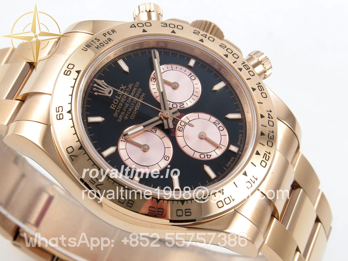 Rolex Daytona 126505 RG UFO Black/RG Dial on RG Bracelet UF4131 (Free Sprung) - Image 6