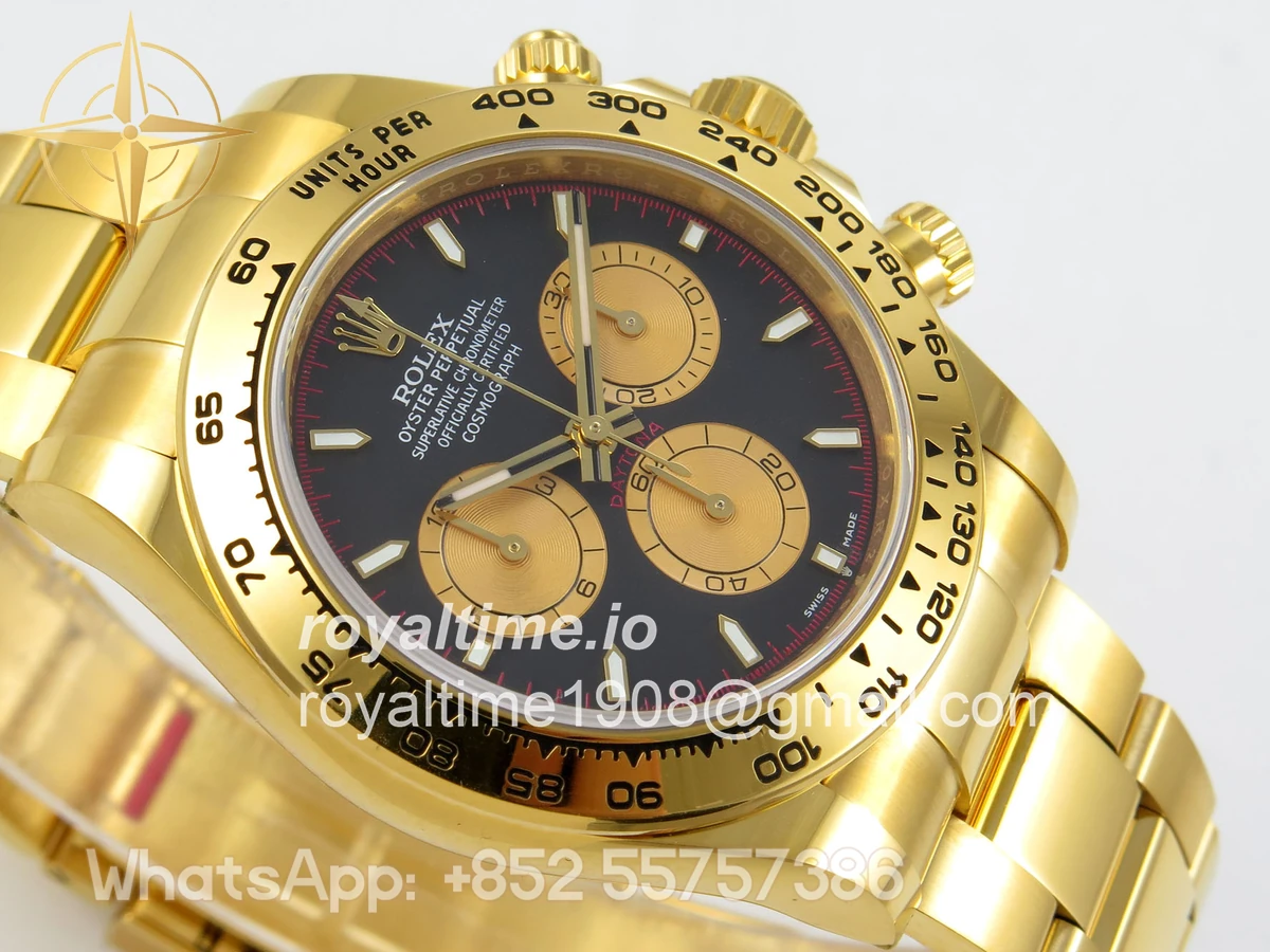 Rolex Daytona 126508 BTF Black/YG Dial on YG Braclet DD4131 (Weighted) 220g - Image 6