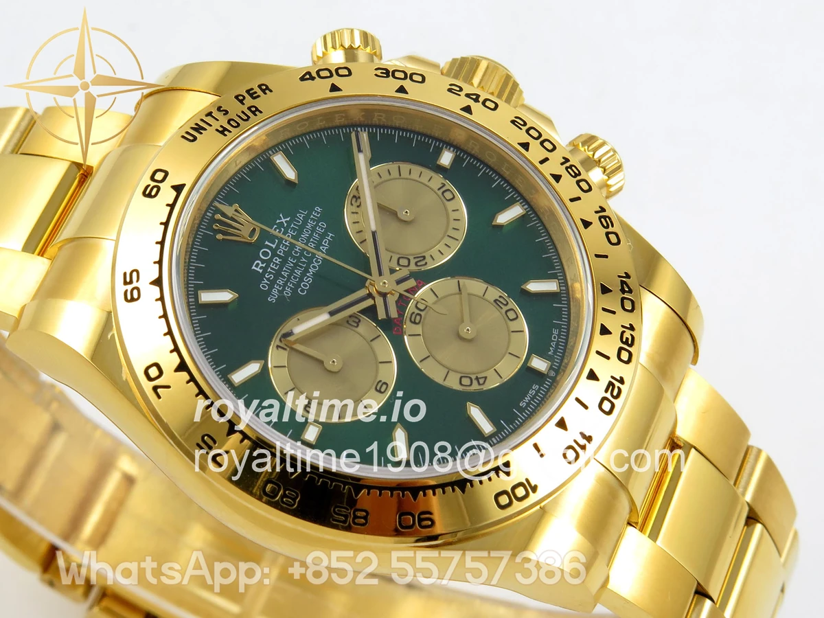 Rolex Daytona 126508 BTF Green/YG Dial on YG Braclet DD4131 (Weighted) 220g - Image 6
