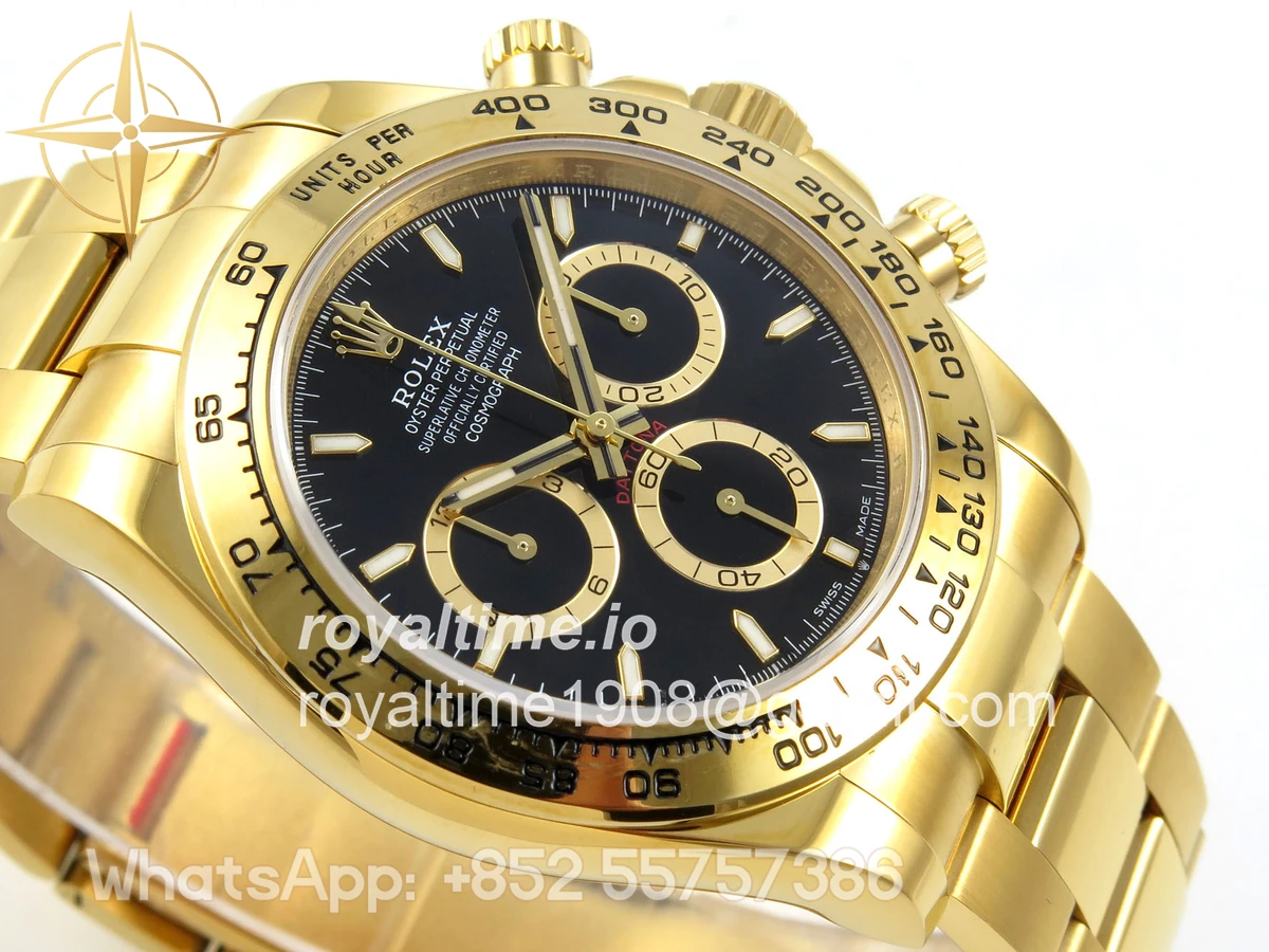 Rolex Daytona 126508 YG UFO Black Dial on YG Bracelet UF4131 (Free Sprung) - Image 6
