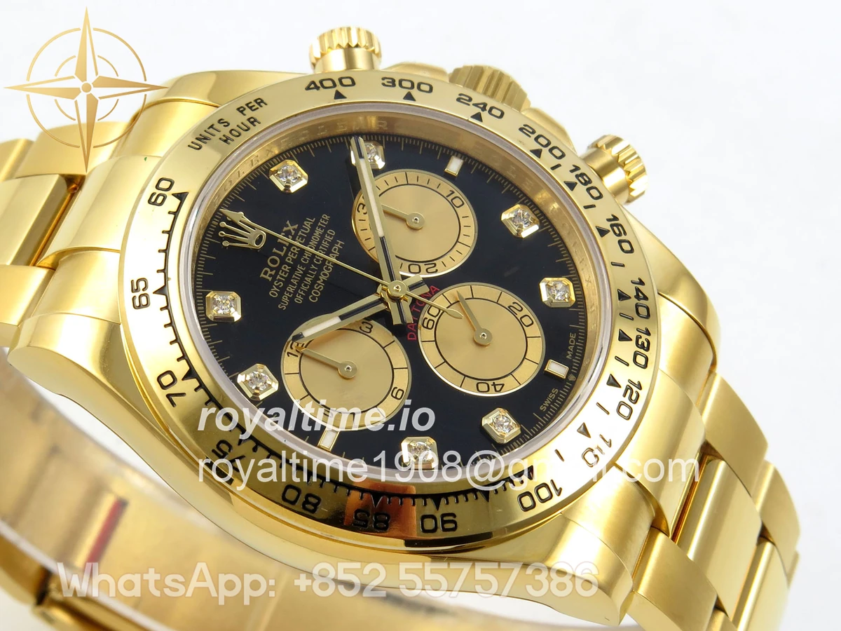 Rolex Daytona 126508 YG UFO Black/YG Diamonds Dial on YG Bracelet UF4131 (Free Sprung) - Image 6