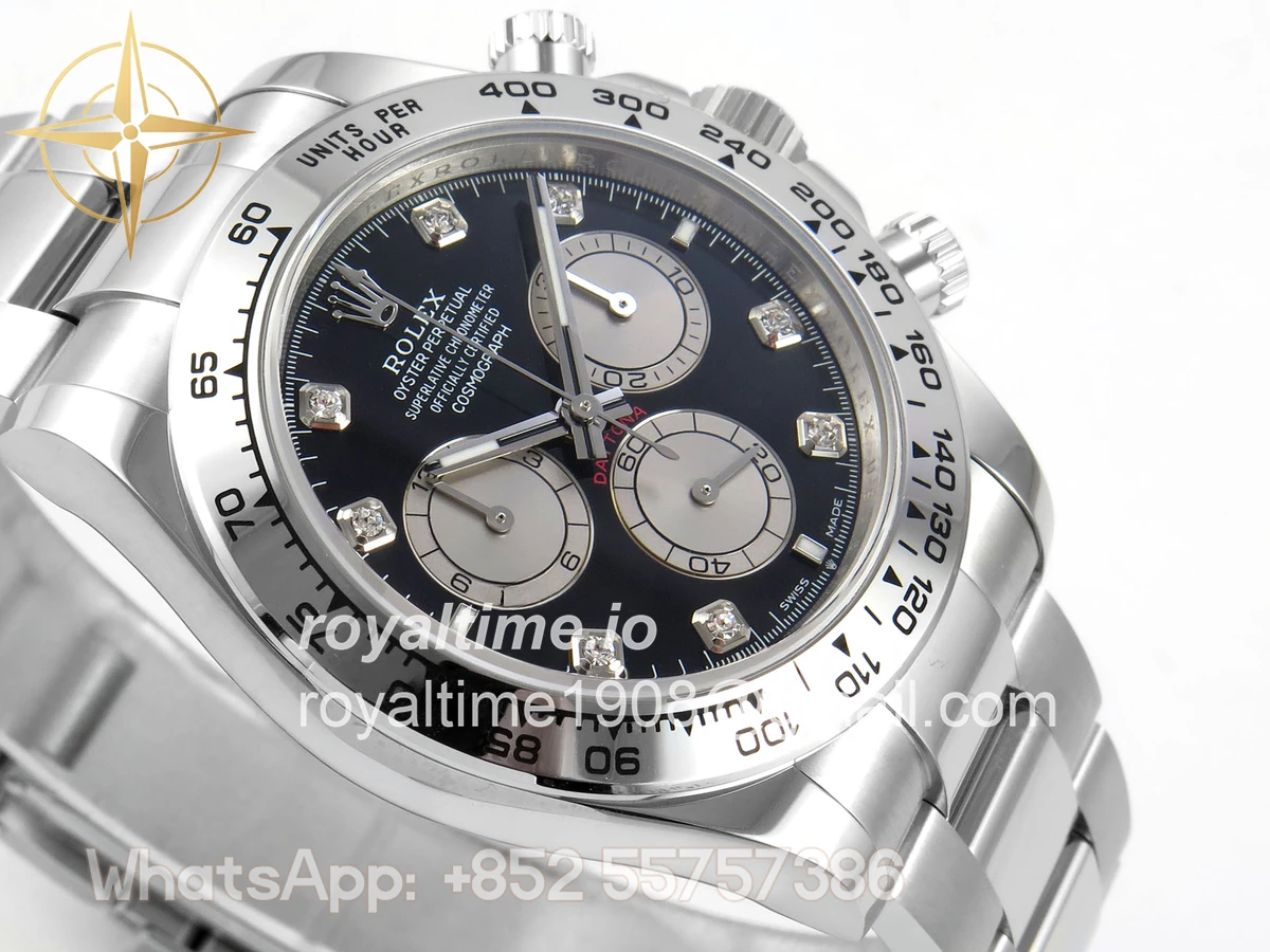 Rolex Daytona 126509 904L SS UFO Black Dial Silver Subdial Diamond Marker On 904L SS Bracelet UF4131 (Free Sprung) - Image 6